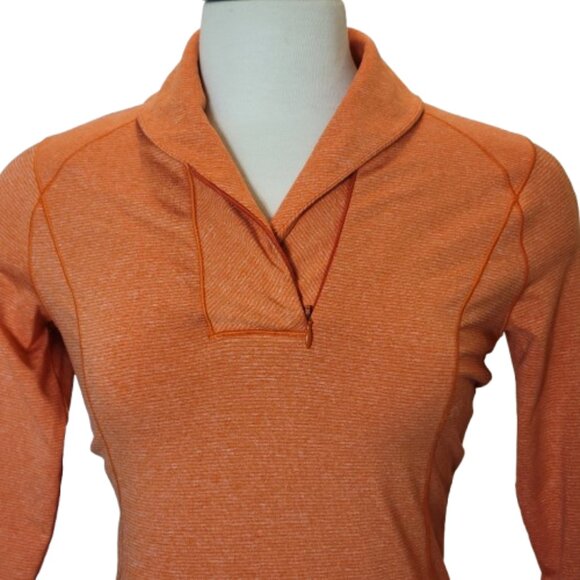 Ladies Cutter & Buck Shoreline Half Zip Pullover Orange Size XS Pocket - Picture 2 of 12